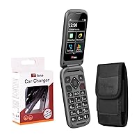 TTfone TT970 Whatsapp 4G Touchscreen Senior Big Button Flip Mobile Phone - with 8MP Camera and Hearing Aid Compatible with Emergency Aid Button (Bundle)