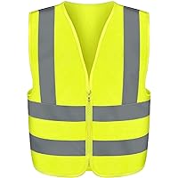 High-Visibility Safety Vest with Reflective Strips for Emergency, Construction, and Safety Use