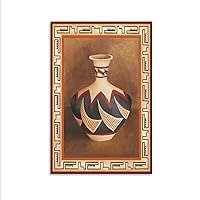 Vintage Southwest Pottery African Clay Pot Porcelain Poster Abstract Art Poster (2) Canvas Painting Posters And Prints Wall Art Pictures for Living Room Bedroom Decor 16x24inch(40x60cm) Unframe-style