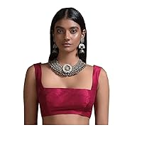 Elina fashion Women's Readymade Blouse For Sarees Indian Designer Banglori Silk Bollywood Padded Stitched Choli Crop Top