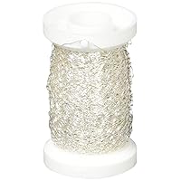 Toupe American Flower Elastic Wire, Col. EW90, Silver, 164.0 ft (50 m) Roll, 202EW90