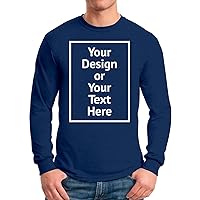 Personalized Tee Custom Long Sleeve Shirts for Men Design Your Own Image Text Photo Front/Back Print