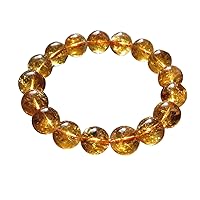 10mm Natural Citrine Quartz Yellow Crystal Round Beads Bracelet Crystal Women Men AAAAA