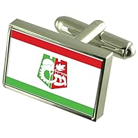 Kiryat Gat City Israel Sterling Silver Flag Cufflinks Engraved Box