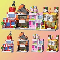 4 Packs City Street View Mini Building Blocks Party Favors for Kids, Girls Building Sets, 3D Assembly Building Kit for Boys and Girls Age 8-12, 688PCS