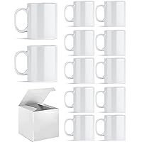 Sublimation Mugs, Sublimation White Coffee Mugs Tazas Para Sublimacion Blank 11 OZ With Box for for Coffee, Soup, Tea, Milk, Latte, Hot Cocoa Set of 12