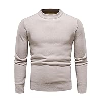 Men's Warm Knitted Sweater Autumn Winter Casual Thick Fleece Tops Knit Bottoming Pullover
