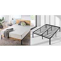 Zinus 12 Inch Ultima Memory Foam Mattress/Pressure Relieving/CertiPUR-US Certified/Bed-in-a-Box & Van 16 Inch Metal Platform Bed Frame/Steel Slat Support/No Box Spring Needed, Black, Full