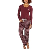 Womens 2 Piece Fleece Pajama Set