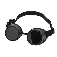 Steampunk Goggles Glasses with Black and Transparent Interchangeable Lenses for Cosplay Costume Eyewear
