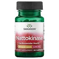 Swanson Nattokinase 2000 Fibrinolytic Units 100 Milligrams 30 Capsules Enzyme