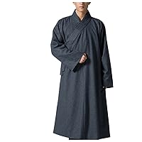 Men's Traditional Buddhist Meditation Monk Wool Robe Winter
