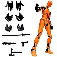 Titan 13 Action Figure, 13 Action Figure Action Figure T13 Action Figure 3D Printed Multi-Jointed Movable, Nova 13 Action Figure Toy （Orange）