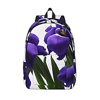 Violet Flowers Backpack Lightweight Casual Backpack Multipurpose Canvas Backpack With Laptop Compartmen