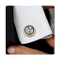 Custom gold cufflinks - Monogrammed cufflinks - Engraved monogram cufflinks - Wedding Groom or Groomsmen gift mens custom cufflinks - Gold black onyx cufflinks