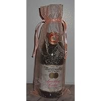 IGC 6x14 Organza Sheer Bags - Bottle/Wine Bags Gift Pouch - Satin Ribbon Closure - Peach (3 Bags)