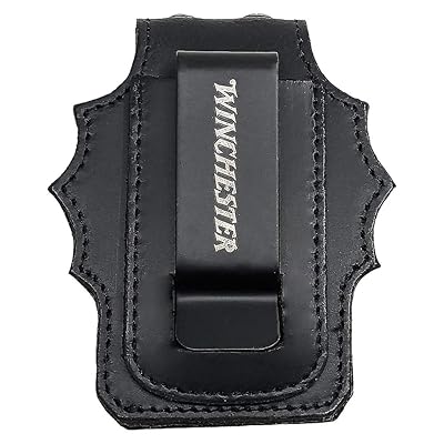 Winchester Police Badge Holder with Neck Chain Badge and ID Holder, Rectangle Badge Shield Holder, Leather