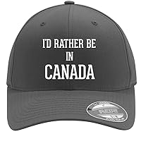I'd Rather Be in Canada - Adult Men's Hashtag Flexfit Baseball Hat Cap