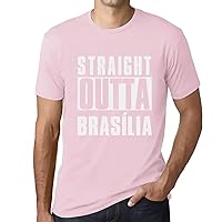 Men's Graphic T-Shirt Straight Outta Brasília Short Sleeve Tee-Shirt Vintage Birthday Gift Novelty Tshirt