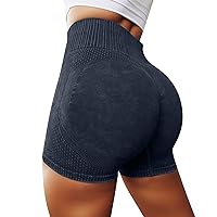 Workout Shorts for Women Butt Lifting High Waisted Gym Shorts Solid Color Breathable Yoga Sport Exercise Biker Shorts