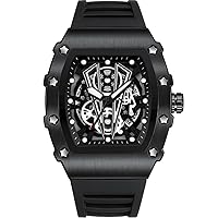 ManChDa Watch for Men Chronograph Tonneau Sport Watch Silicone Strap Watch relojes para Hombres