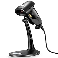 Esky Barcode Scanner with Stand, Wired Handheld Bar Code Scanner with Adjustable Stand, Automatic 1D USB Laser Scanner Support Windows/Mac/Linux for Store, Supermarket, Warehouse, Library