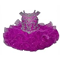 Little Baby Princess Girls'' Beaded Miss National First Toddler Pageant Cupcake Dresses