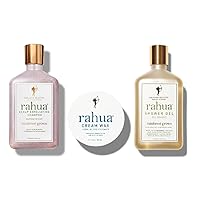 Rahua Shower & Styling Essentials/Shower Gel 9.3 Fl Oz/Hair Cream Wax 3 oz/Scalp Exfoliating Shampoo 9.3 Fl Oz
