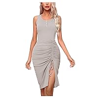 Dresses for Women 2024, Trendy Summer New and Sexy Women's Drawstring Hip Dress Spring Casual, S, XL