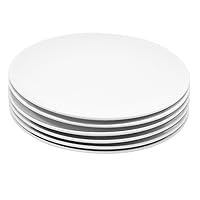 Miicol Porcelain 6-Piece Salad Plate Set, Elegant White Serving Plates (8-inch lunch plates)