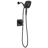 Ashlyn 17 Series Dual-Function Shower Trim Kit with 2-Spray Touch-Clean In2ition 2-in-1 Hand Held Shower Head with Hose, Matte Black T17264-BL-I (Valve Not Included)