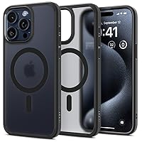 Spigen Magnetic Ultra Hybrid MagFit Designed for iPhone 15 Pro Max Case, [Compatible with MagSafe] [Anti-Yellowing] [Military-Grade Protection] (2023) - Frost Black