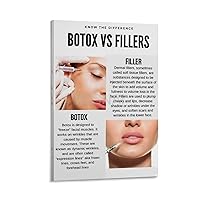 Botox Filler Injection Poster BOTOX VS FILLERS Quote Facial Wrinkle Reduction And Fine Lines Beauty Salon Poster Canvas Poster Wall Art Decor Print Picture Paintings for Living Room Bedroom Decoration