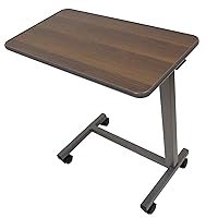 Carex Hospital Bed Table and Overbed Table - Laptop Table for Recliner, Bed, and Sofa - Computer Table for Bed and Hospital Bedside Table, Hospital Tray Table Adjustable with Wheels
