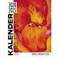 Kalendar 2024 - 2025: Promi- und Unterhaltungs kalender, Künstlerin Georgia O'Keeffe, umweltfreundlich, Jan 2024 bis Jun 2026, 30 Monate, 17
