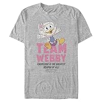 Disney Big & Tall Duck Tales Team Webby Pink Men's Tops Short Sleeve Tee Shirt