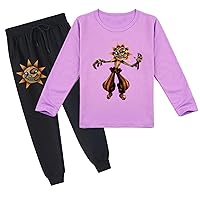 Kids Classic Long Sleeve Sweatshirts and Sweatpants Set,2 Piece Sundrop and Moondrop T-Shirts Outfits for Boys Girls