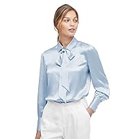 LilySilk X MIM 2 in 1 Silk Shirts for Women 100% 22 Momme Silk Blouse Long Sleeve Ladies Tops