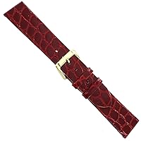 20mm Speidel Burgundy Mens Classic Crocodile Grain Unstitched Watch Band 952 730