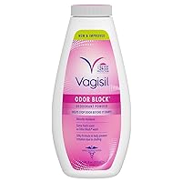 Vagisil Odor Block Deodorant Powder for Women, Helps to Prevents Chafing, Talc-Free, 8 Ounce (Pack of 1)