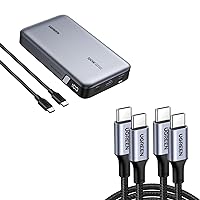 UGREEN 100W Power Bank Bundle with 100W 2-Pack 3.3FT USB C Cable