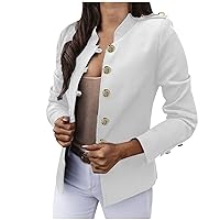 Women's Fashion Long Sleeve T Shirts Solid Color Trendy Tunic Tops Slim Fit Button Up Blouse