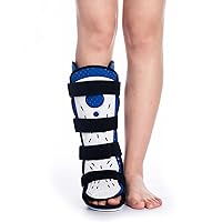 Ankle Support Brace, Fracture Boot Short Ankle Foot Drop Brace Orthosis Splint with Front Protection Plate for Ankle Foot Injuries Sprain Broken, Calf Ankle Foot Orthosis (Right S)