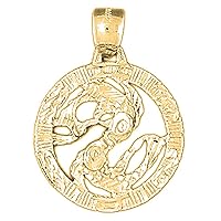 14K Yellow Gold Zodiac - Pisces Pendant