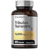 Horbäach Tribulus Terrestris for Men 15000mg | 180 Capsules | Maximum Strength | Non-GMO, Gluten Free Extract Supplement