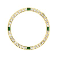 Ewatchparts CREATED DIAMOND EMERALD BEZEL COMPATIBLE WITH MEN 36MM ROLEX 16013 16233 16234 16238 GOLD