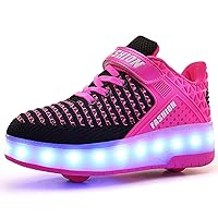 Ufatansy Roller Shoes for Girls Roller Skates Shoes USB Charging Shoes for Kids Skates Boys Sneakers Gifts