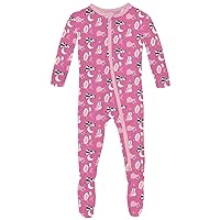 KicKee Pants baby-girls Print Footie With 2 Way Zipper (Infant) Baby and Toddler Sleepers