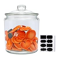 1 Gallon Glass Canister, Cookie Jar & Candy Jar with Airtight Lid, Large Food Storage Container for Buffet, Coffee & Flour, Laundry Room Storage & Pantry