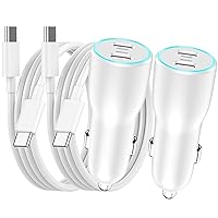 iPhone 15 Pro Max Car Charger Fast Charging, 2 Pack 40W Dual USB C Car Charger Adapter with 2 Pack USB C to C Charging Cable Cord Compatible for iPhone 15/15 Plus/15 Pro/15 Pro Max, iPad Pro/Air/Mini